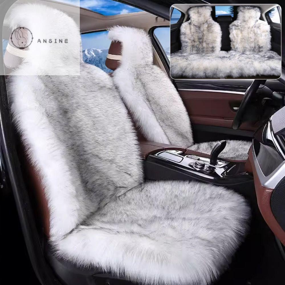 ANSINE Intensification Faux Fur Car Seat Cover Universal Long Plush Winter