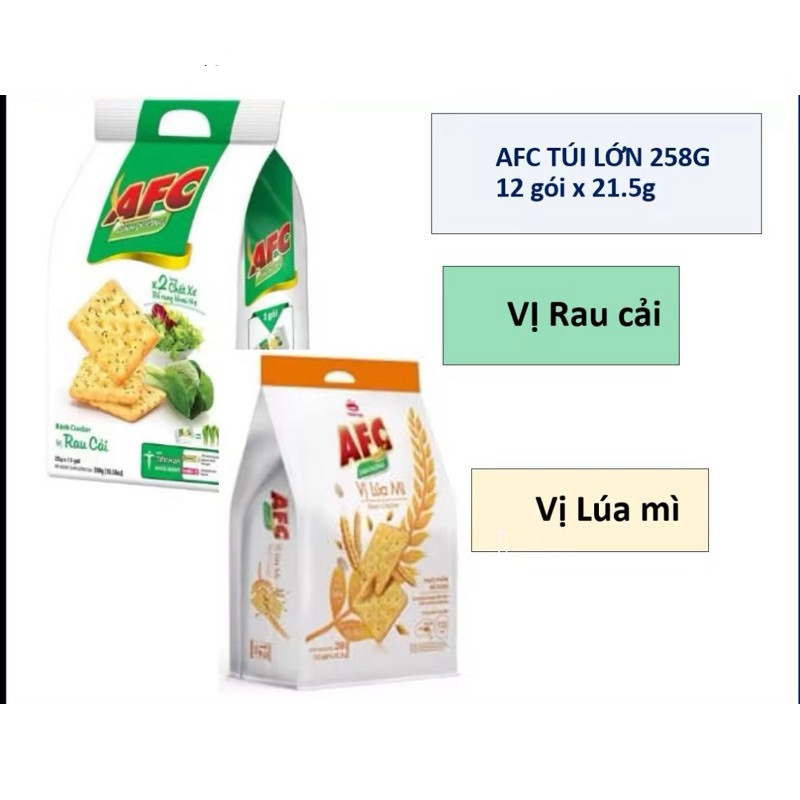 Bánh AFC vị Rau/lúa mì túi 258g