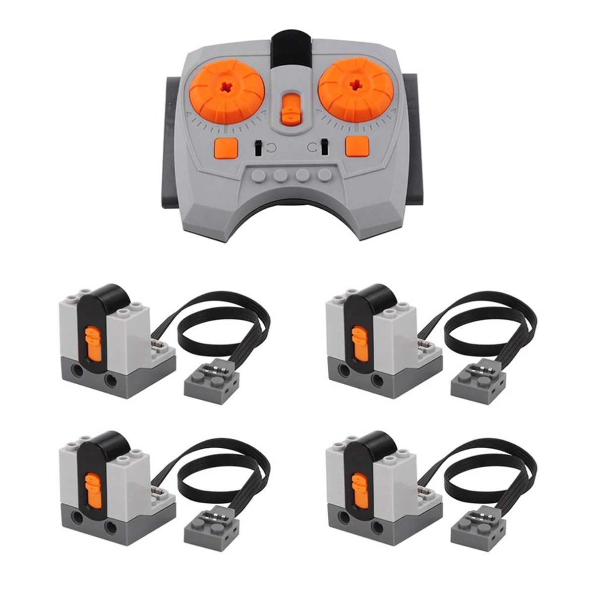 (BKSM) 5PCS Power Functions Set 8879 IR Speed Adjustable Remote Control 8884 IR Receiver Motor Car Train Toy