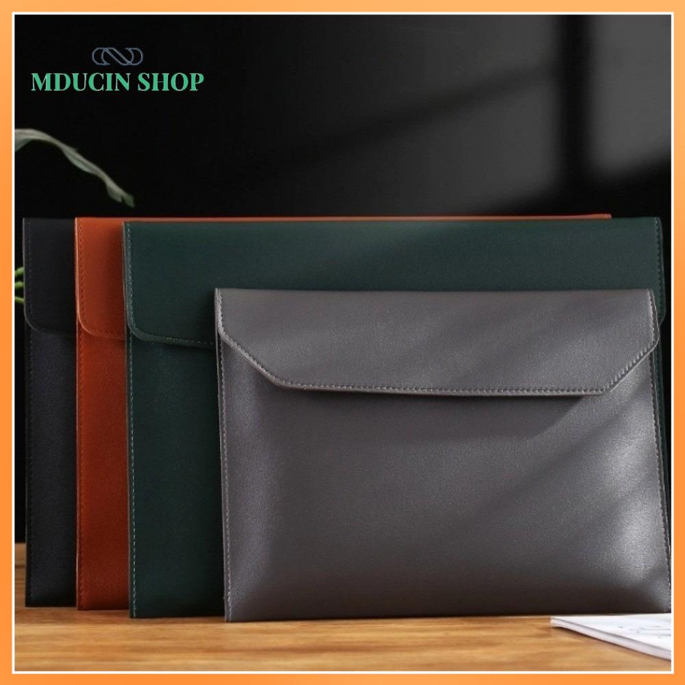 MDUCIN SHOP Dung lượng lớn Thư mục tập tin Chống thấm nước PU Túi xách Di động Đa chức năng Túi đựng tài liệu Lưu trữ tài liệu
