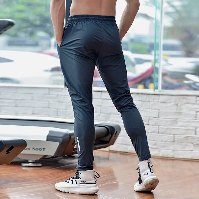 Lụa băng nhanh khô nam thoải mái Quần chạy bộ bóng đá luyện tập bóng rổ Quần chạy bộ thể dục phòng tập thể dục Workout Quần thể thao