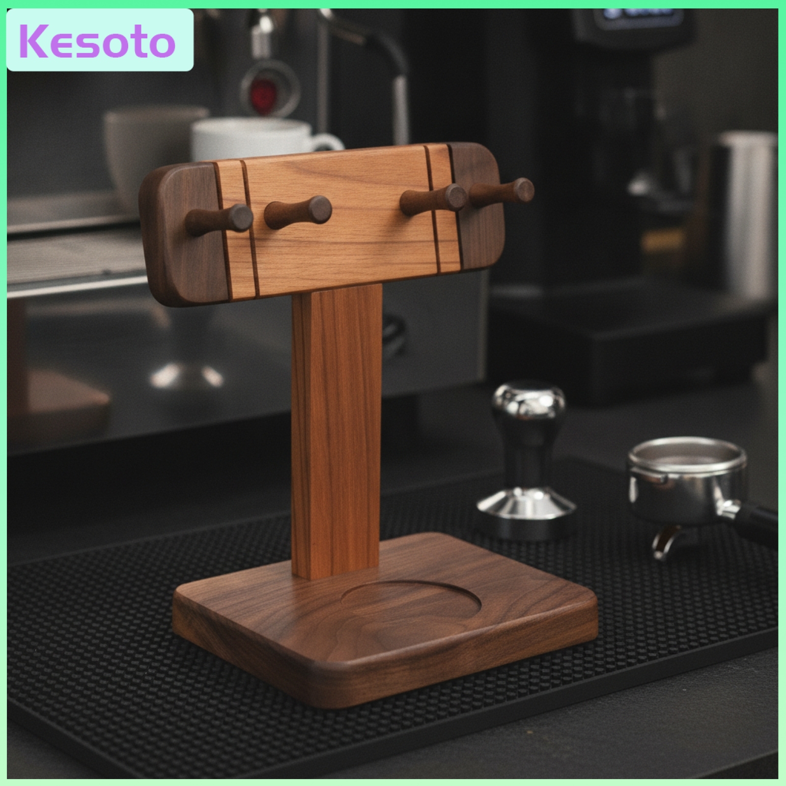 เครื่องครัวและอุปกรณ์บนโต๊ะอาหาร Kesoto ไม้ Portafilter ขาตั้งหมุดเคาน์เตอร์ Portafilter ขาตั้งจับ Space-Saving Rack ทนทานสำหรับ Baristas ราคา 6,532 บาท*ส่งฟรี