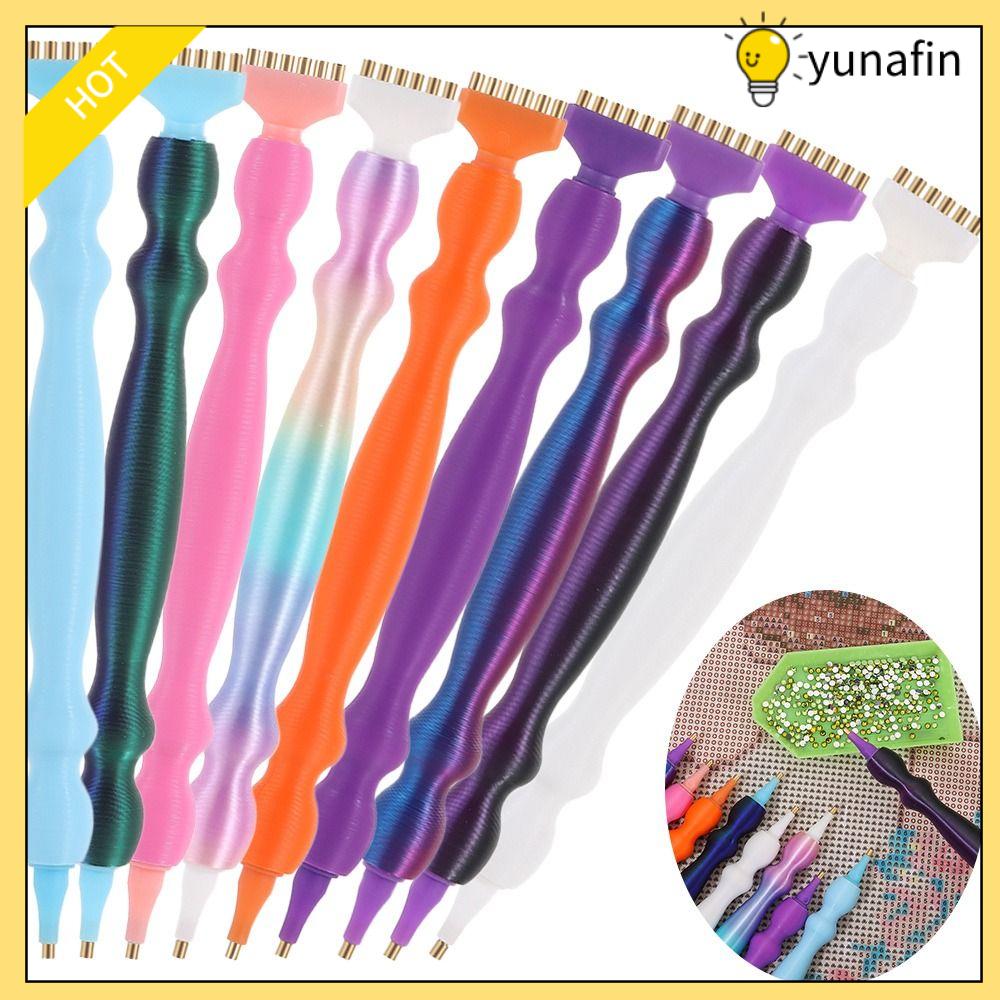 YUNAFIN Thủ công DIY Bộ bút vẽ cương 5D Thêu với các đầu nhựa đa chức năng có ren Dụng cụ vẽ cương Thực tế Đầu bút thay thế Bút khoan điểm cho nghệ thuật làm móng