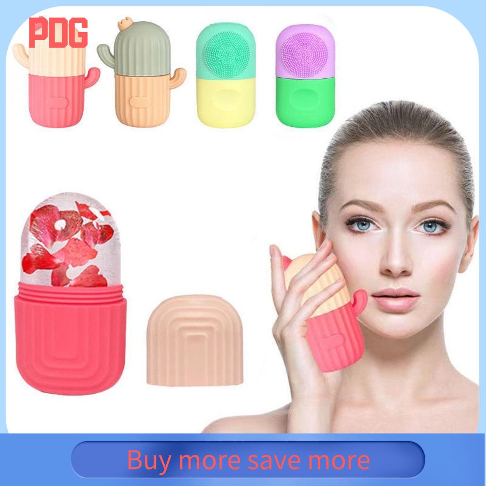 PDG Hình cây xương rồng Máy mát xa con lăn đá lạnh Khuôn đá silicone massage Có thể tái sử dụng Khuôn làm đá lạnh cho Dễ thương Silicon Công cụ điều trị da