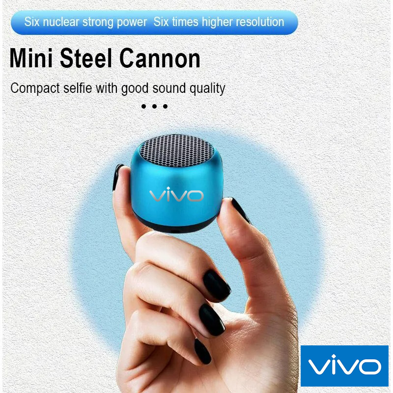 ♥Giới Hạn Miễn phí vận chuyển♥Vivo Bluetooth Mini loa nhỏ cầm tay Camera không dây ngoài trời với micro stereo loa siêu trầm kim loại thép nhỏ pháo
