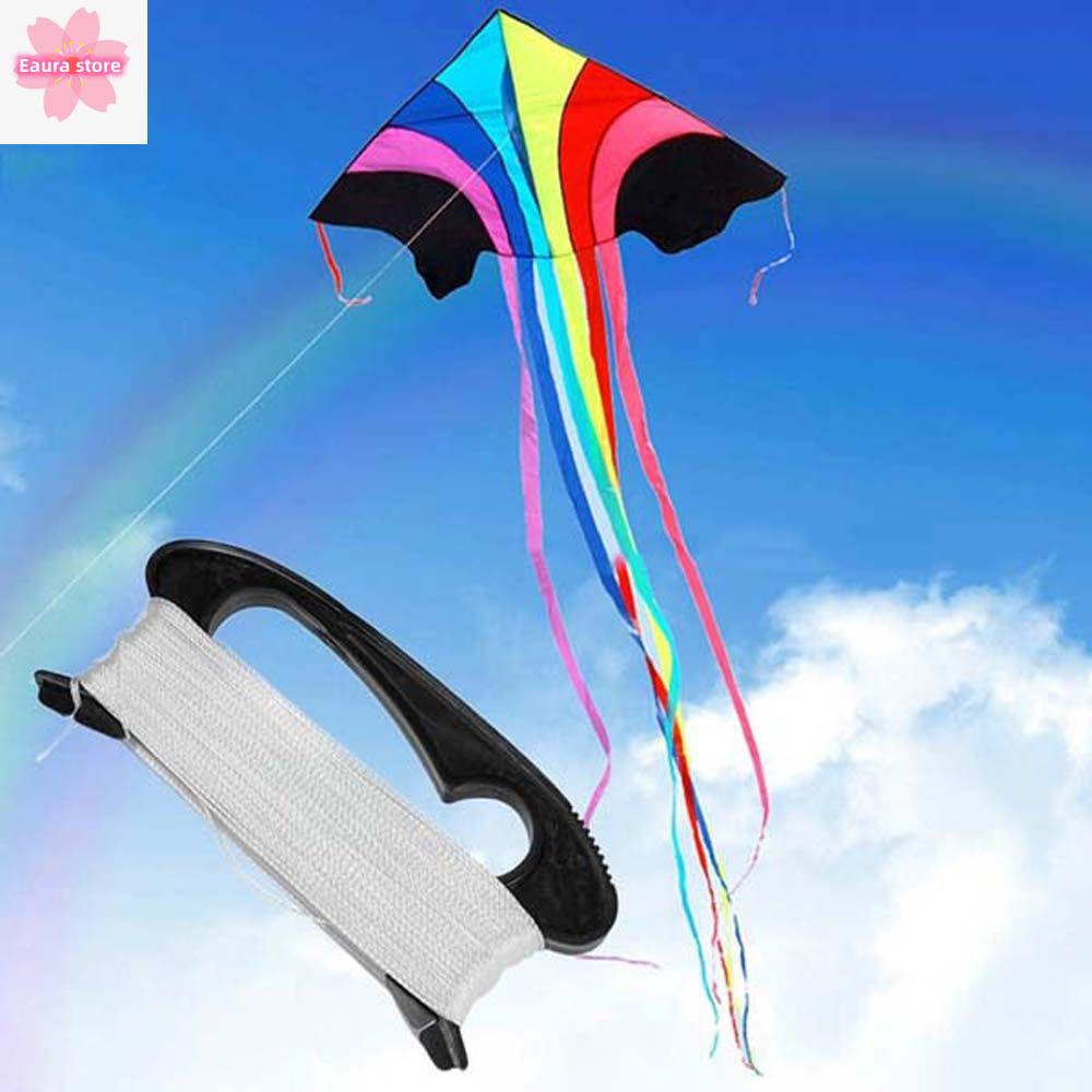 EAURA 100 mét Đồ chơi trẻ em D Hình dạng Màu đen Nhựa Bảng điều khiển Kite Tool Kite Thread Winder Cuộn dây Dòng diều bay