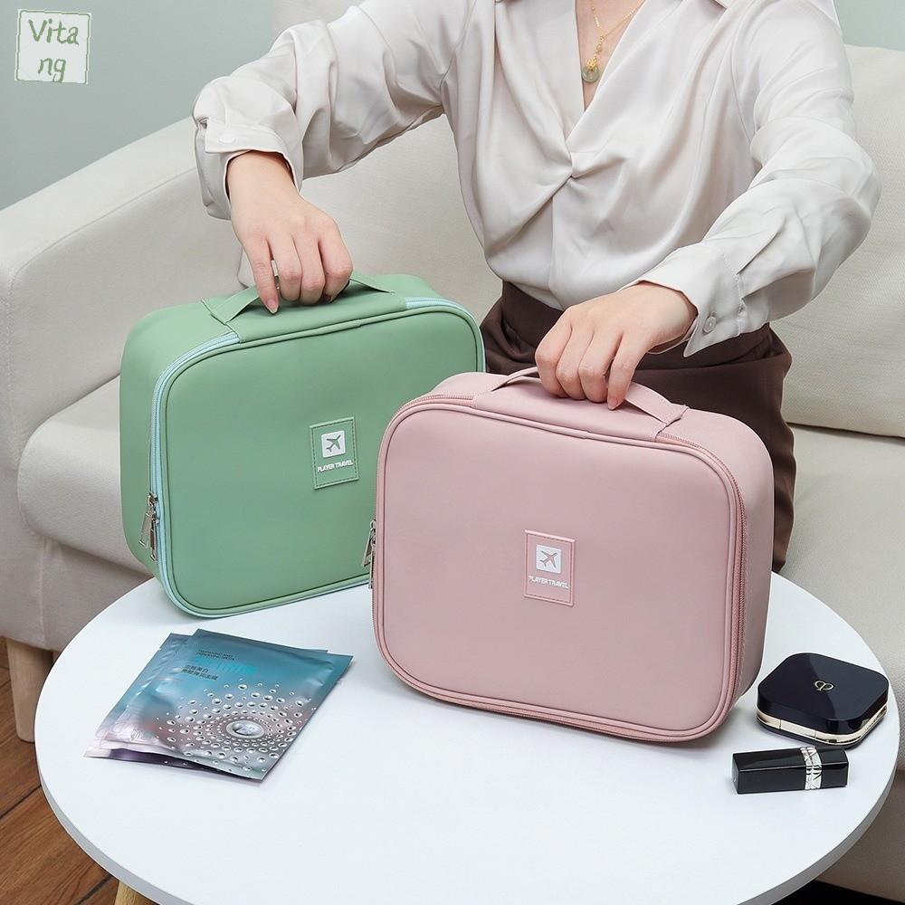 VITANG Dung tích lớn Túi mỹ phẩm nữ Chống nước Thiết bị cầm tay Túi đựng đồ trang điểm Dụng cụ tổ chức đồ vệ sinh cá nhân Chống bụi Túi giặt Du lịch