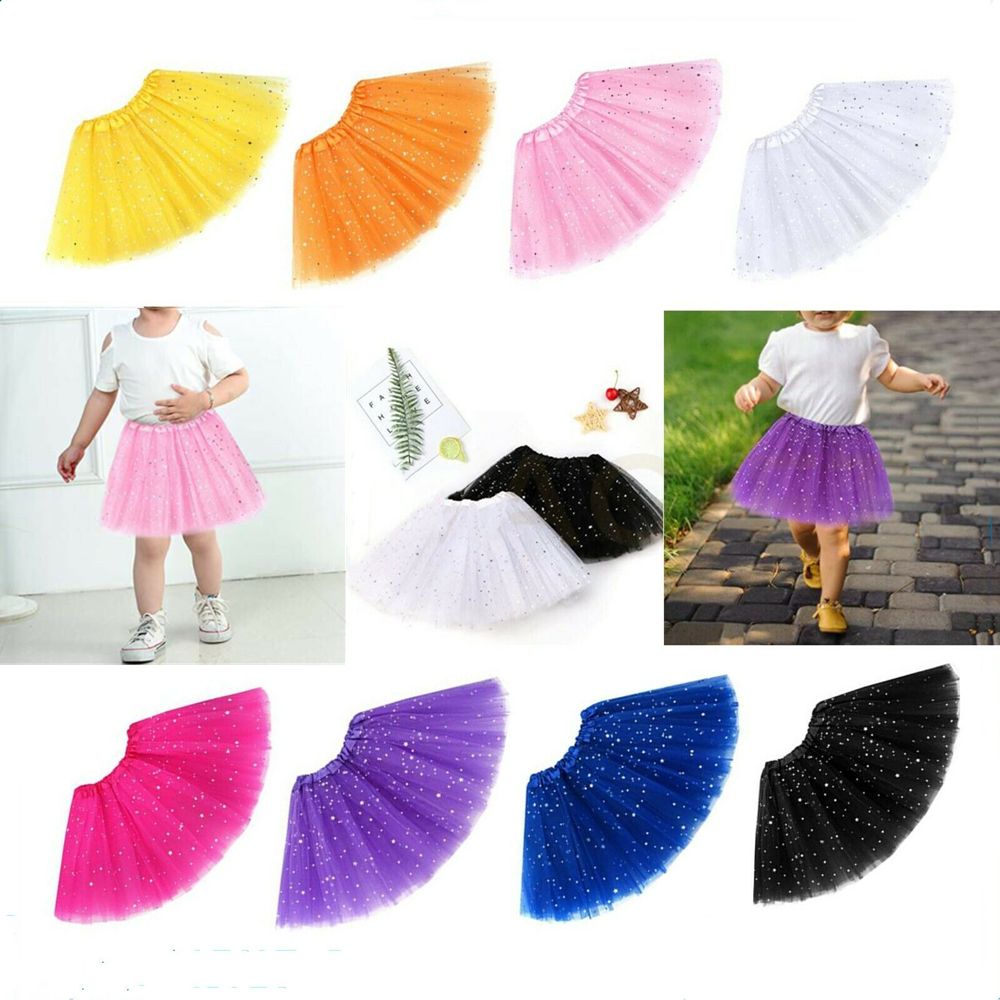 A5TG 2-8 NĂM Váy lót Ưa Thích Ăn Mặc Đảng Dress Sinh nhật Đảng Lấp lánh Cô gái Trẻ Em Tutu Váy 3 lớp
