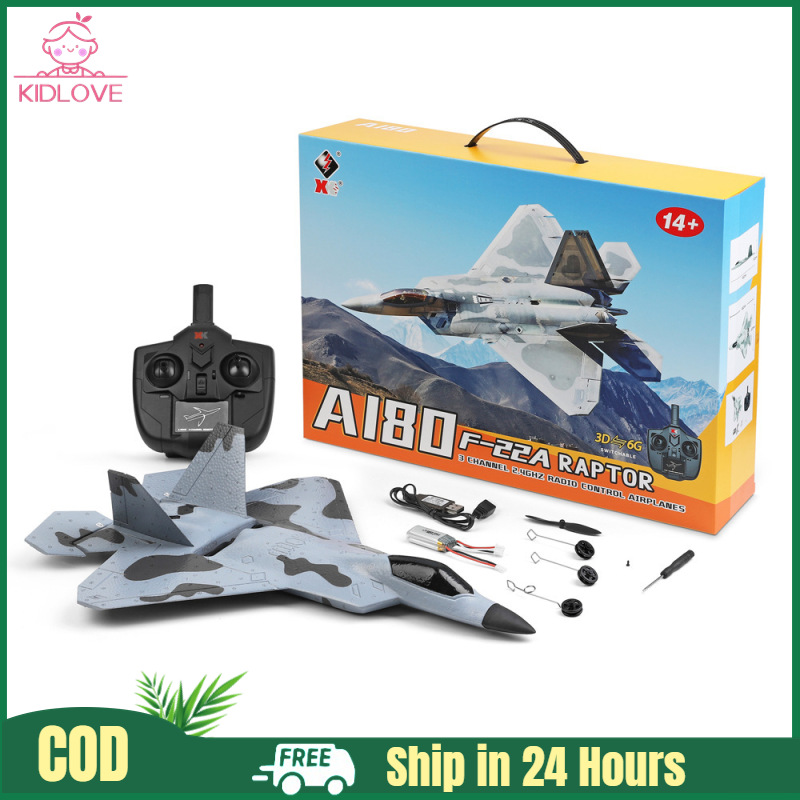 RC Plane A180 F22 Remote Control Airplane With 3D/6G Mode Spare Propeller 3 Channel Brushless RC Aircraft ราคา 2,017 บาท*ส่งฟรี