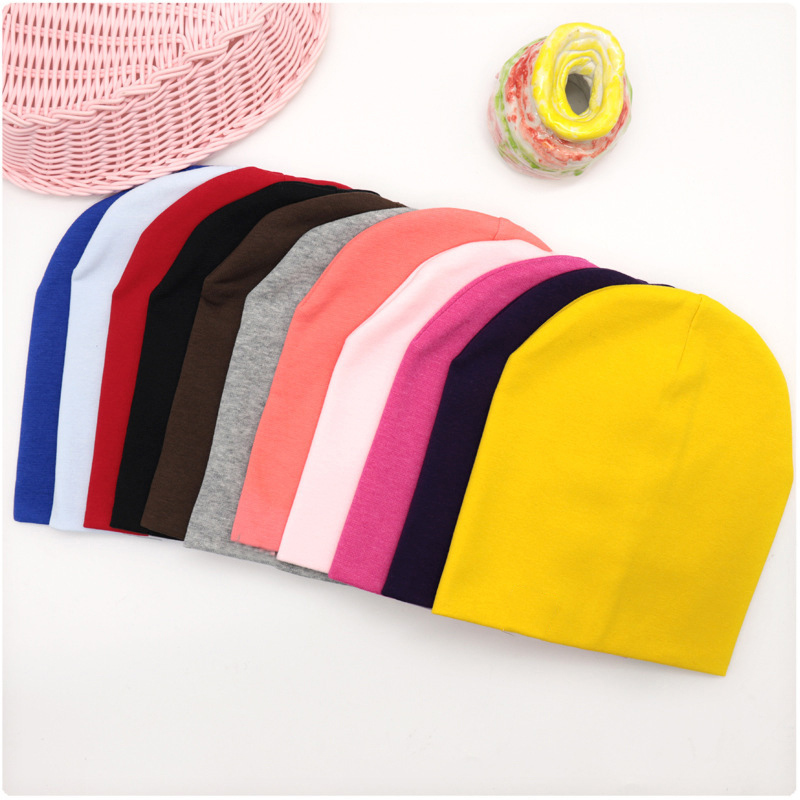 6M-3Y Baby Street Dance Hip Hop Hat Cotton Mũ Khăn đông ấm rắn màu trẻ em xuân và mùa thu