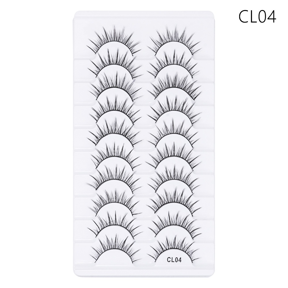 FWFHTP 10 Pairs Dải toàn bộ Lông mi giả Natrual Long Không độc hại Lông mi giả lông chồn 3D Thời trang nữ Thủ công Dụng cụ trang điểm mắt Nối mi - 5