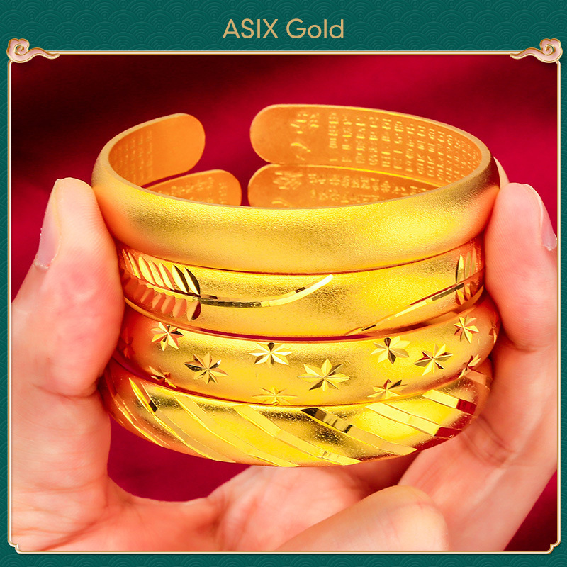 ASIX GOLD Vòng đeo tay vàng 24K cho nữ Vòng tay mưa sao băng may mắn Vòng tay tình yêu thời trang Quà tặng trang sức cưới Một món quà cho bạn gái của bạn