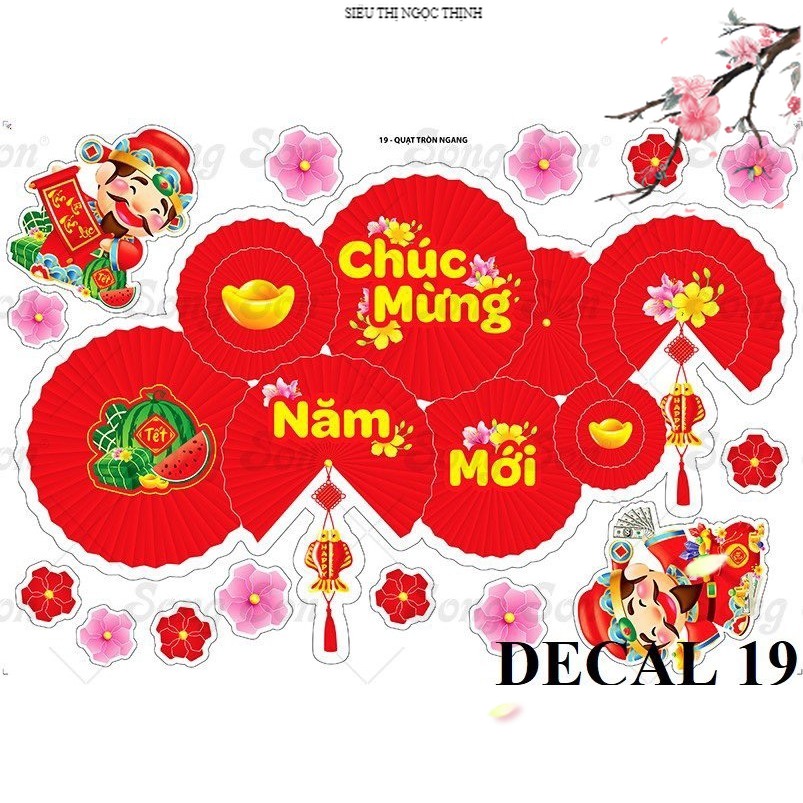 Decal Quạt Tết Dán Cửa Kính Năm 2024 | Decal Trang Trí Tết | Decor Tết | Trang Trí Nhà Cửa | Tranh T