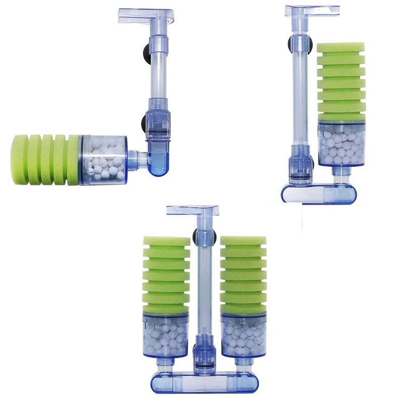 Aquarium Filter,Ultra Quiet Aquarium Biochemical Sponge Filter Fish Tank Air Pump Fry Aquarium Fish Tank Water Fall Double Foam Sponge Filters