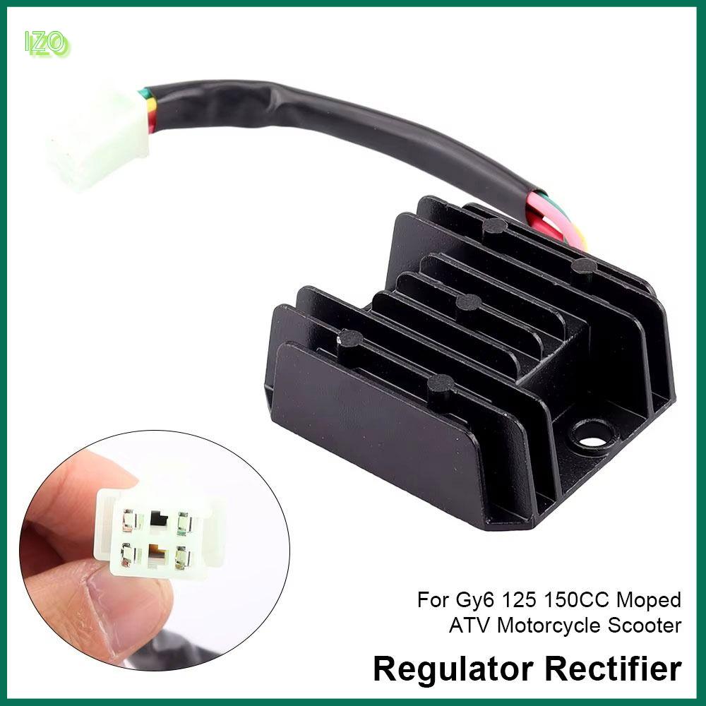 IZO 1Pcs 4 chân Bộ điều chỉnh chỉnh lưu 12V Nhôm Phụ kiện xe máy tay ga 4 dây Bộ điều chỉnh sóng đầy đủ Dành cho xe máy Gy6 125 150CC và ATV