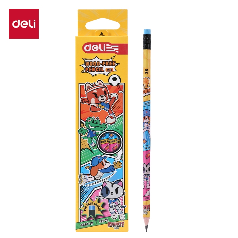 Deli x MixCity Wood-Free Pencil / Pensil Karakter EC601