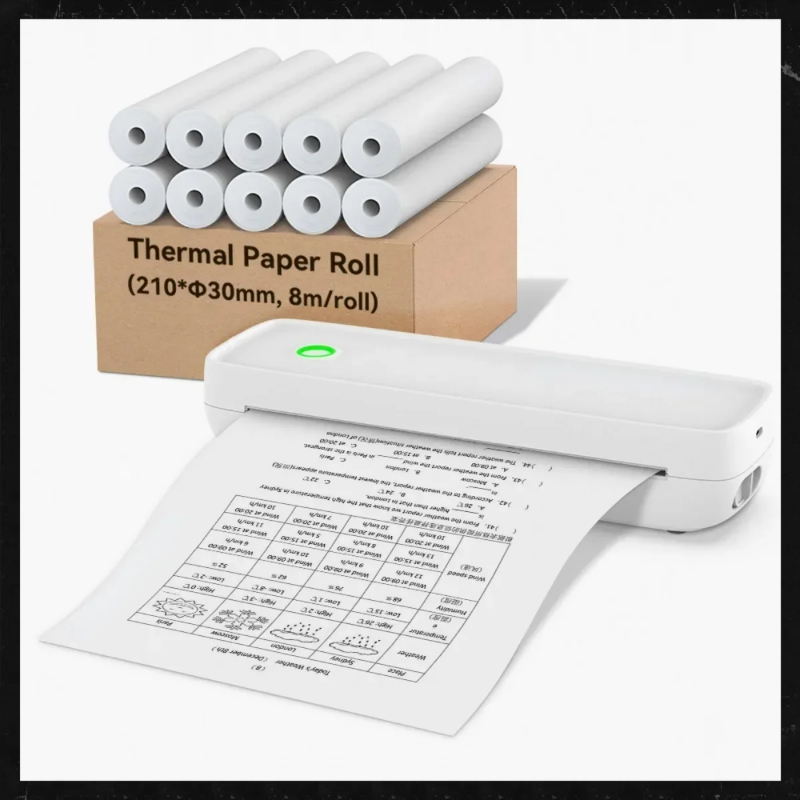 【Rear Waves】 A4 Thermal Paper Thermal Printing Paper 21030mm for A4 Wireless Bluetooth A40/X8 Printer Paper Roll