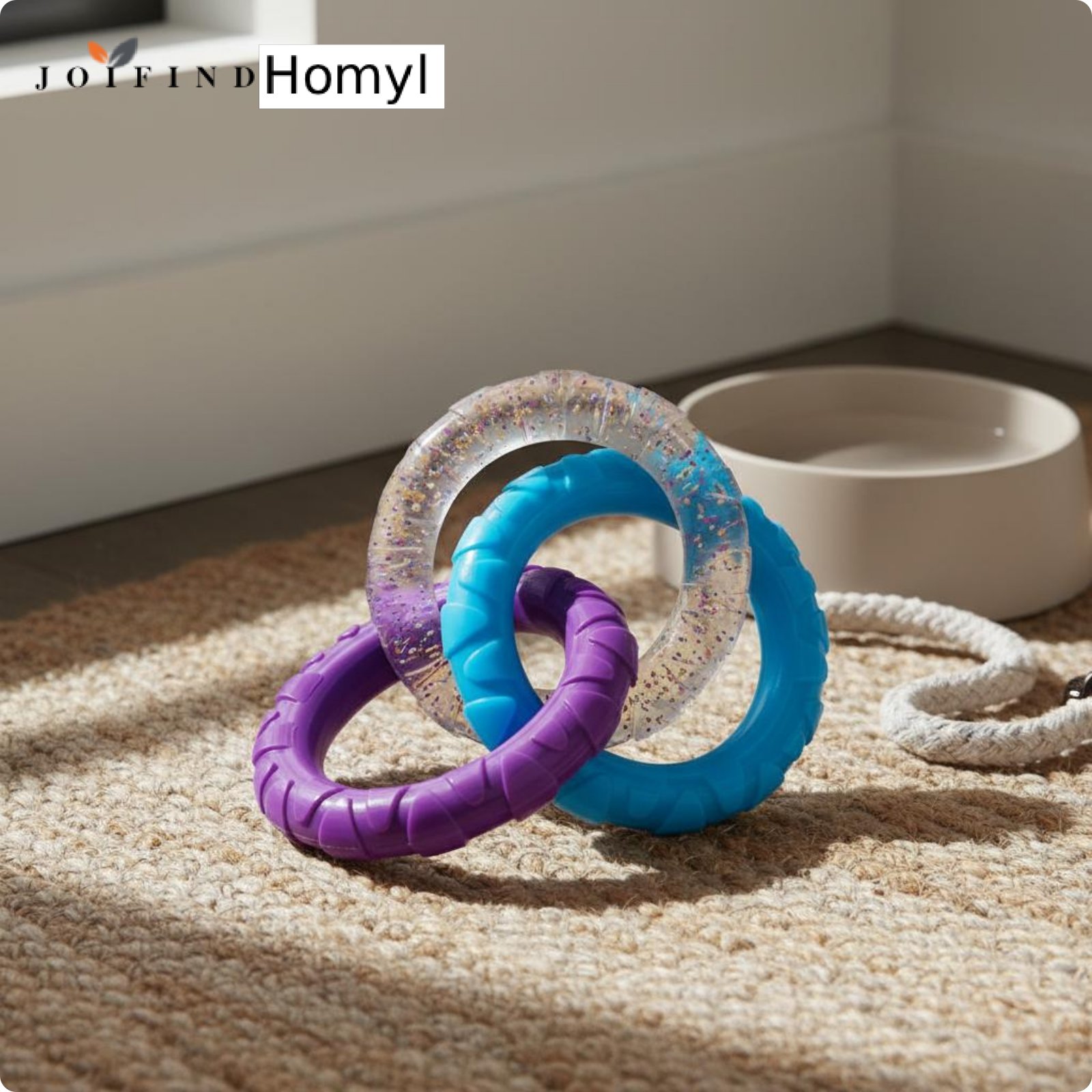 Homyl chewResistant Dog Tug of War Toy Long-Lasting 3-Loop Tug Toy Teeth Cleaning Pet Supply Gum Massage for Dogs, Young Dogs ราคา 138 บาท*ส่งฟรี