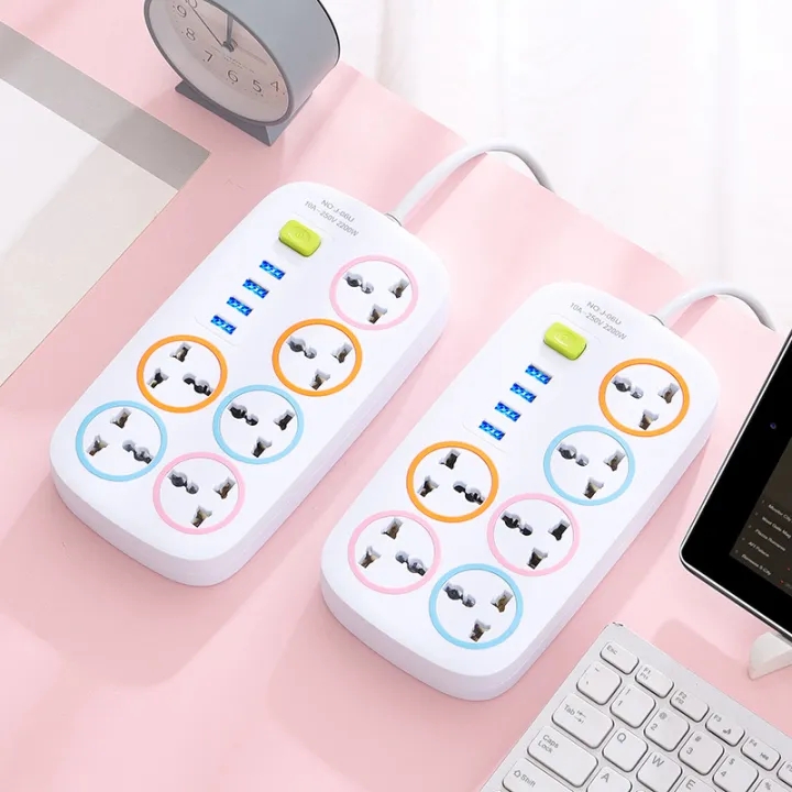 Ổ power plug universal wall socket smart 4 ports USB charger load 2200W-drive power, ổ universal wall socket, power socket smart-household wholesale,2M