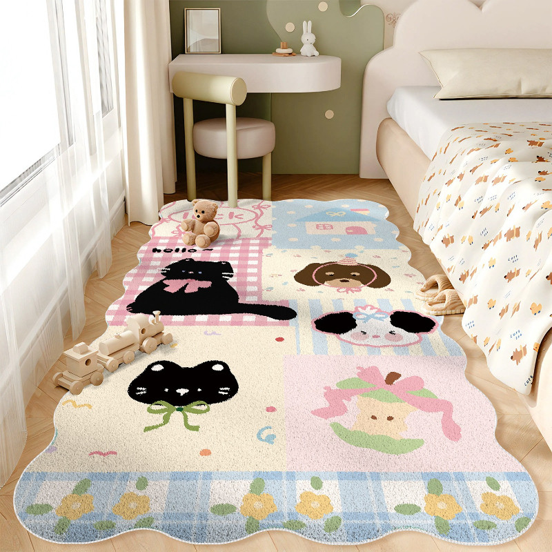 【NANA.1】พรมข้างเตียงนอน 40x120cm รูปการ์ตูนน่ารัก นุ่มหนากันเย็น ทนสกปรกป้องฝุ่น สำหรับห้องนอน