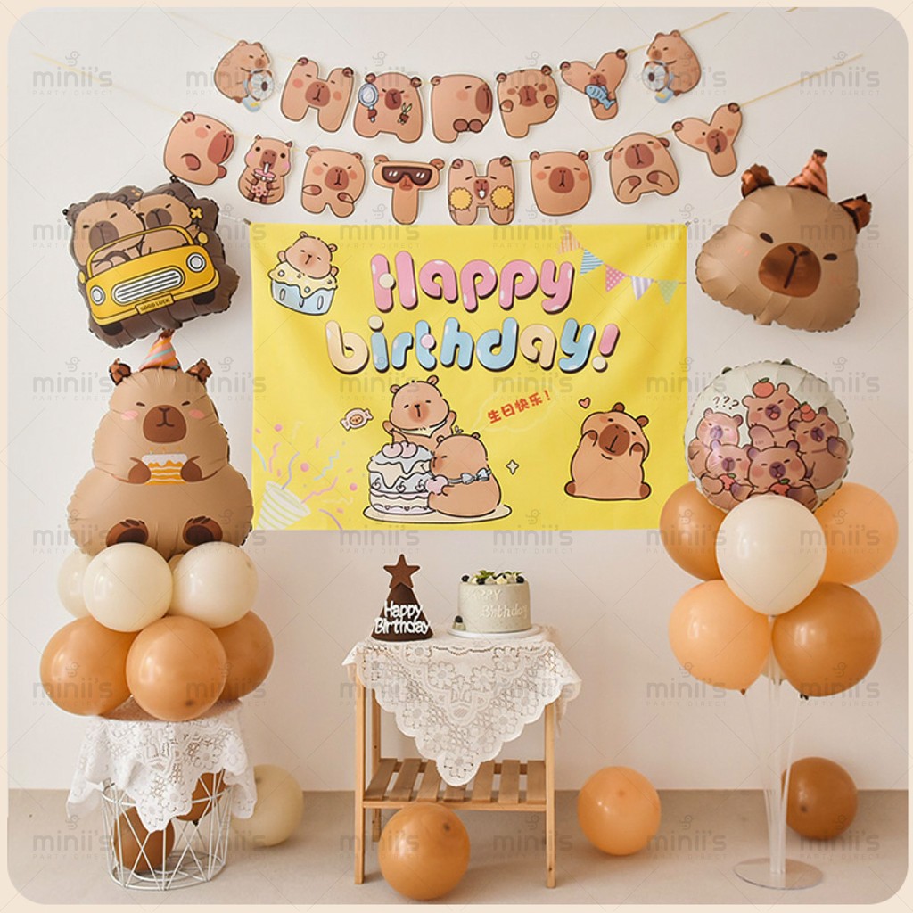 Capybara Party-Ballons Set – 38 Stück Mit Folienballons & Deko Für Kindergeburtstage