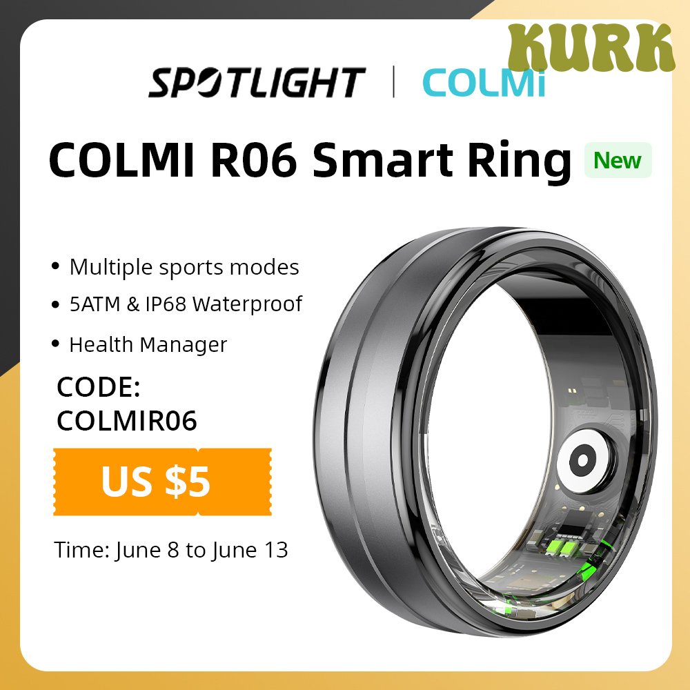 [Kurk] [2024] colmi R06 Vòng thông minh Nam Nữ, nhịp tim và Máy đo độ bão hoà ôxi trong máu, IP68 & 