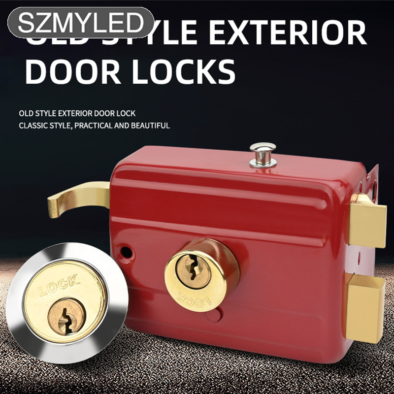 Home 559 Safety Rim Lock Exterior Door Gate Vertical Keyway Cylinder Deadbolt Rim Lock Set Safety Anti Theft Door Locks With Key