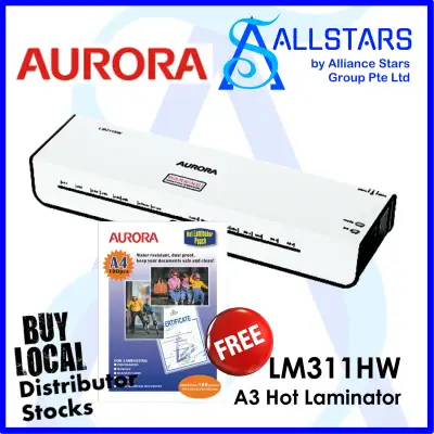 (ALLSTARS PROMO) (FREE 100pieces A4 Laminates) AURORA LM311HW or LM3231H A3 Laminator / Laminating machine (Local Warranty 1year)