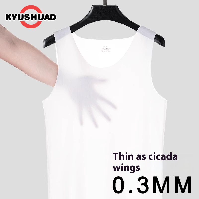 KYUSHUAD Áo ba lỗ siêu Viscose mỏng cho nam giới làm mát mùa hè lớp lót liền mạch