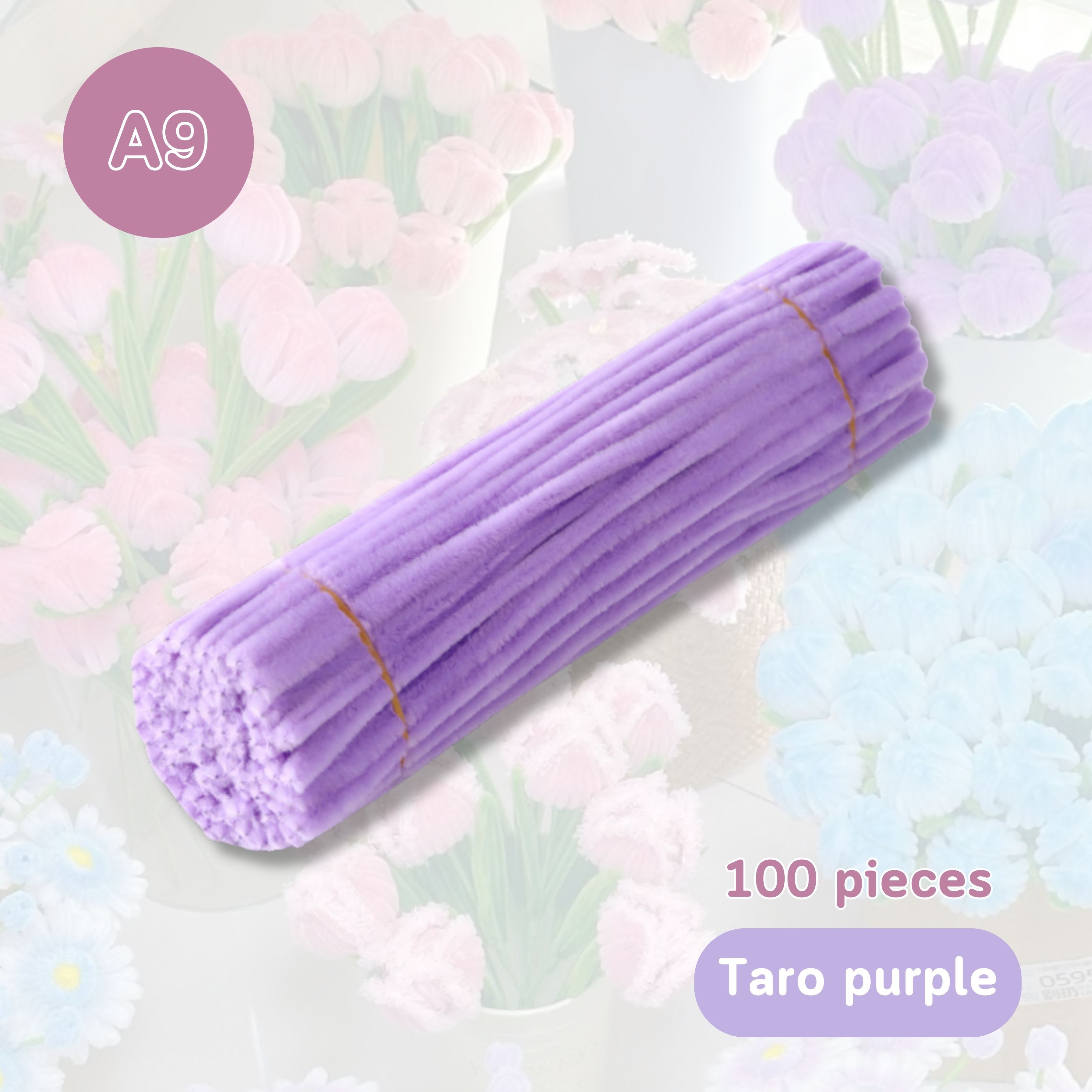 Colorful Dense fuzzy wire pipe cleaner craft flower Chenille Stem Childrens Handmade DIY Ingredients Wool Strip Macaron
