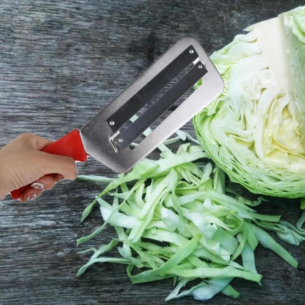 [SUSU Living Home] Stainless Steel Vegetable Cutter Cabbage Slicer Vegetables Graters Fruit Peeler Double Slice Blade Kitchen Gadg