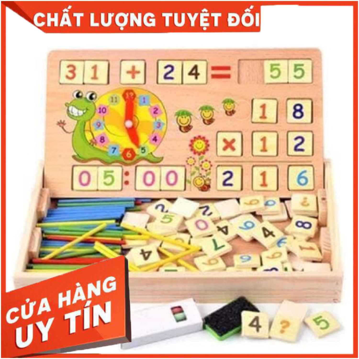 Bảng học toán bảng gỗ học toán thông minh