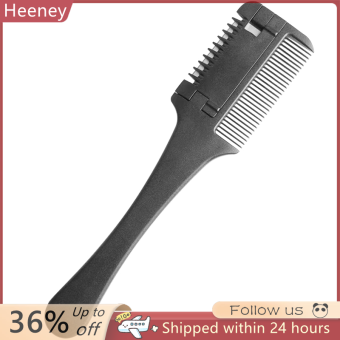 🍼 Heeney 1pcs tóc Cắt lược đen xử lý bàn chải tóc với lưỡi dao cạo trimmin tóc Salon công cụ tạo kiểu tóc