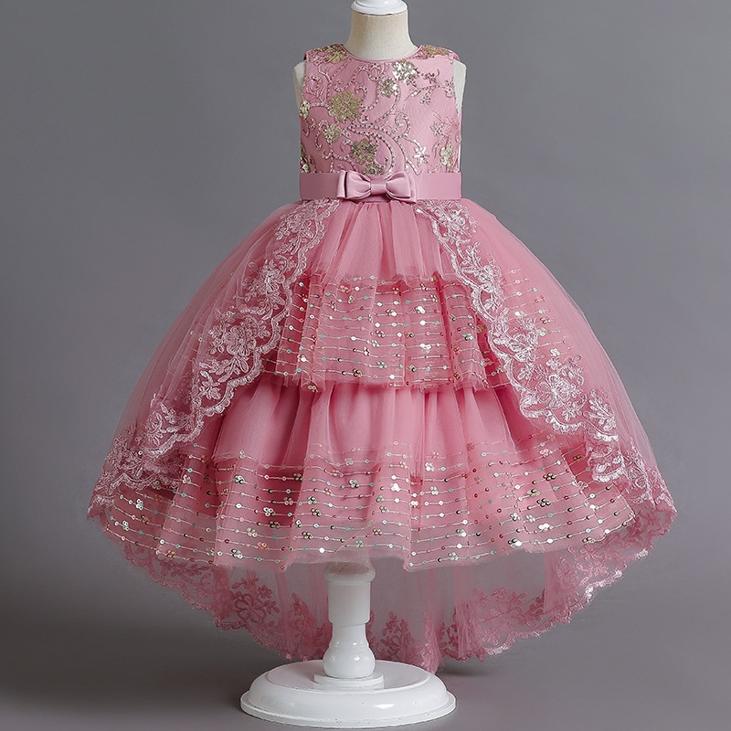 dress for kids girls 7 to 8 dress for kids girls New Princess Girls Embroidered Lace Sequin Flower Tailing Party Tutu Wedding Dress Children Kids Elegant Basll Gown Dresses ราคา  1,349 บาท*ส่งฟรี