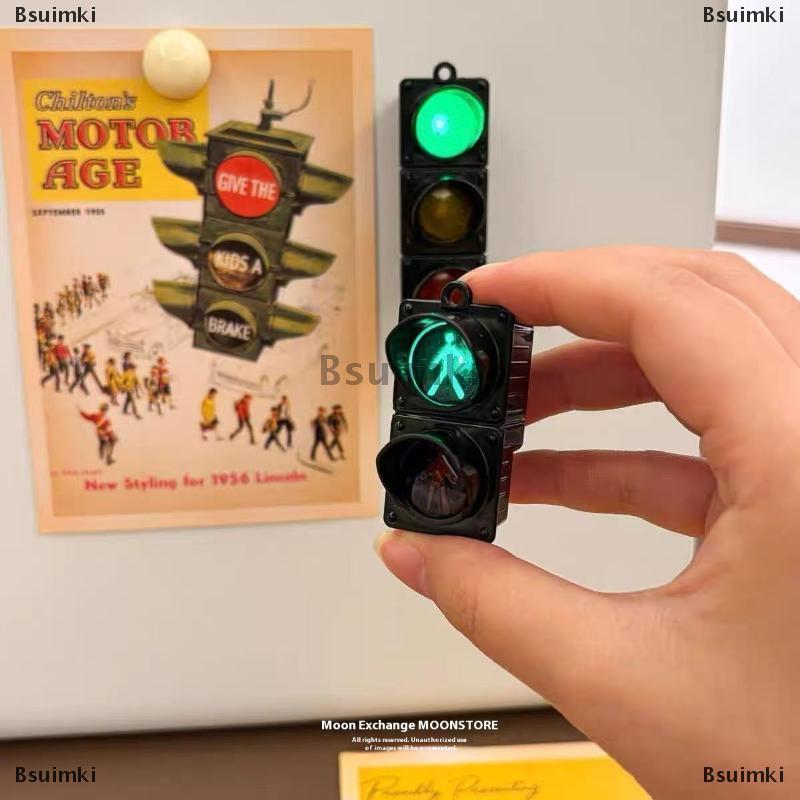 [COD] Bsuimki 1 mảnh Sáng tạo từ trang trí phụ kiện mới giao thông ánh sáng từ tủ lạnh dán giao thông đồ chơi cho người đi bộ ánh sáng