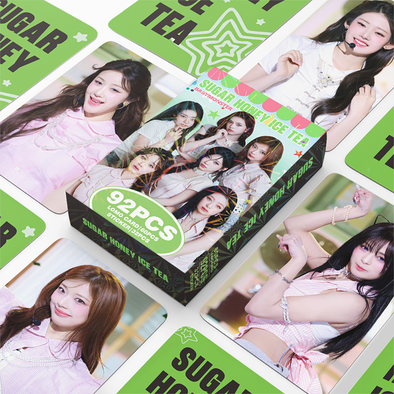 92pcs/box BABYMONSTER Photocards SUGAR HONEY ICE TEA KPOP LOMO Card Sticker Collection Card
