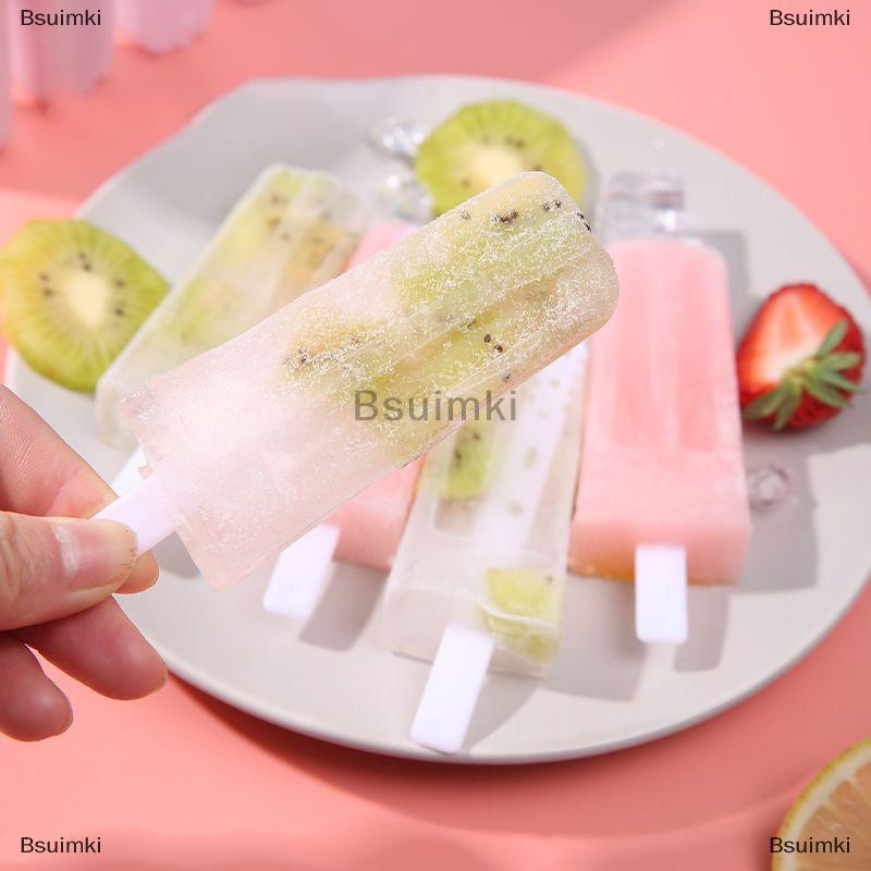 [COD] Bsuimki 4 di động Kem Popsicle khuôn tự làm máy làm kem tự chế hộp nước đá mùa hè trẻ em Ice-Lolly khuôn khay đá tiện ích nhà bếp