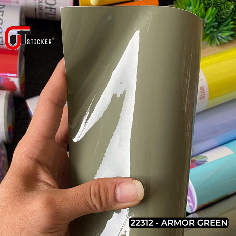Skotlet armor green pastel glossy sticker scotlet hijau army pastel premium color vinyl Harga 12,780 rupiah*Gratis Ongkir