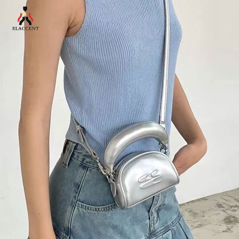 Elaccent mini màu trơn đeo chéo cho Nữ Túi Túi đeo vai xách tay túi xách bằng PU Túi đeo Son môi Túi
