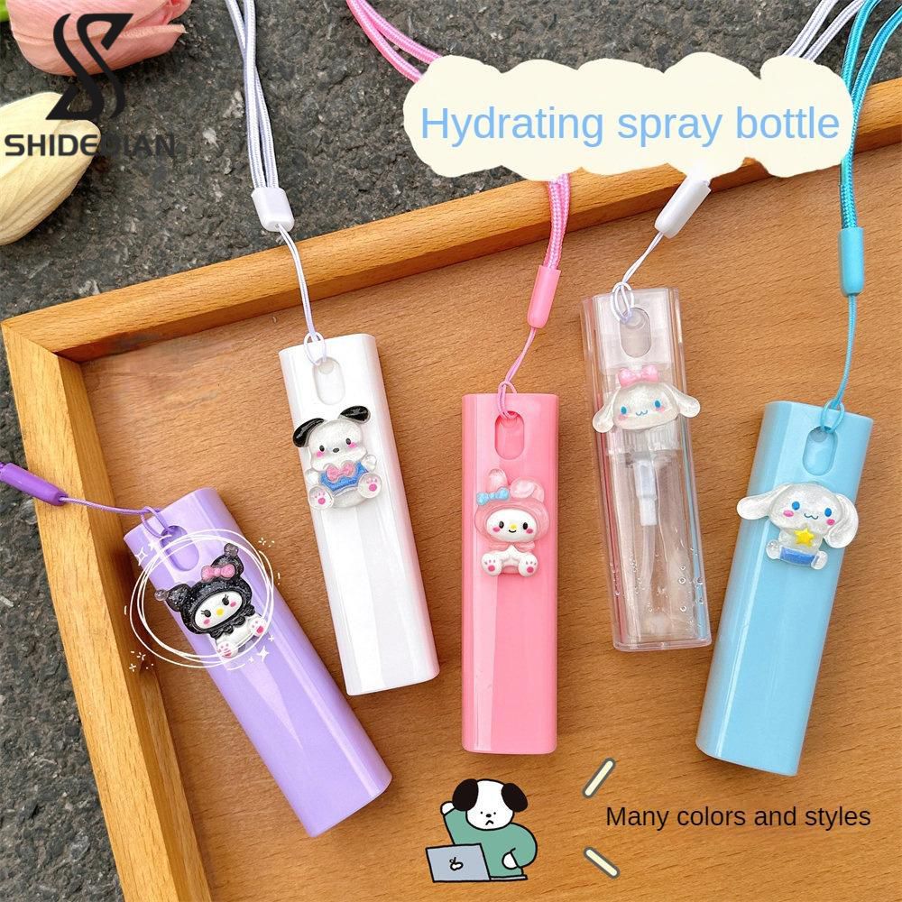 SHIDEDIAN Sanliou chai vuông nhỏ xách tay chống rò rỉ mỹ phẩm chai Kawaii kuromi/mylody/KT với thiết kế dây đeo tay trong suốt cầm tay bơm lại du lịch container chai