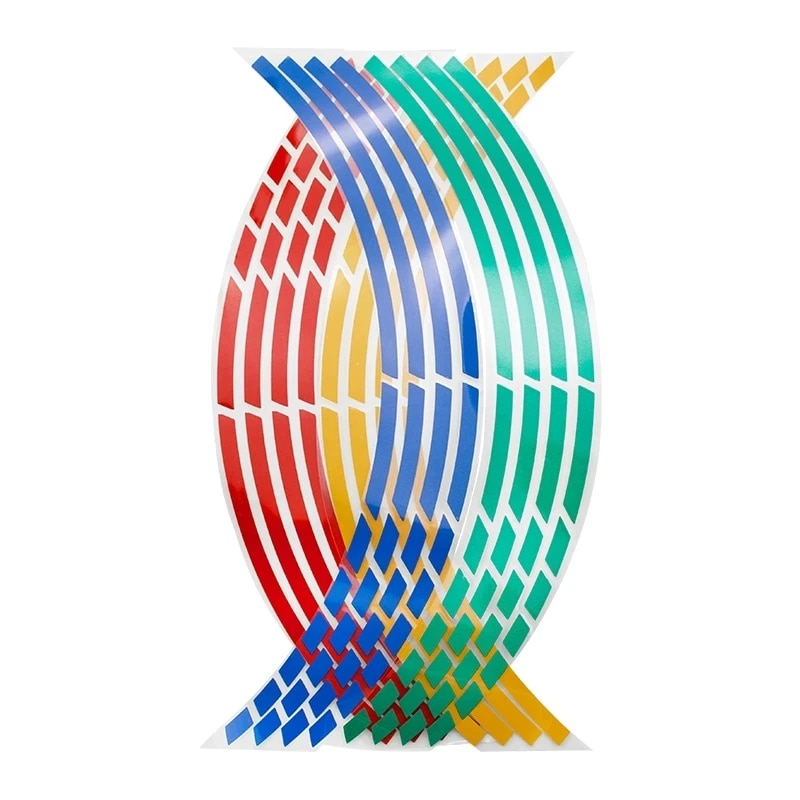 【original】 16pcs Strips Reflective Motocross Bike Motorcycle Wheel And Decals 17/18 Inch Reflective Rim Tape 5 Colors Ornament