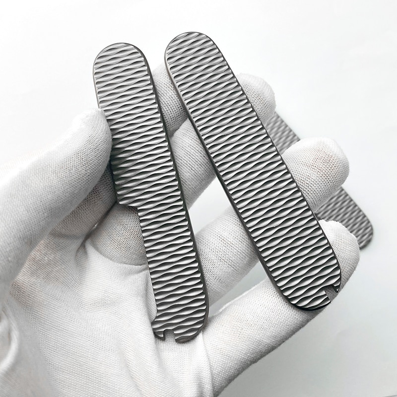 1pair Titanium hợp kim 91mm Swiss Blade, sửa đổi TC4 xử lý chèn cho 91mm Thụy Sĩ xử lý chèn vật liệu sản xuất