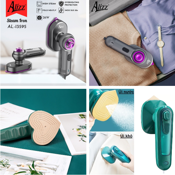 [FREESHIP] BÀN ỦI HƠI NƯỚC MINI XANH FZ-688, ALIZZ AL-13595 NHỎ GỌN, TIỆN LỢI ĐI DU LỊCH