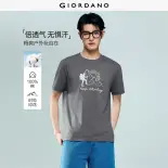 GIORDANO Men T-Shirts 100% Cotton Hiking Themed Print Tee Crewneck Short Sleeve Fashionable Casual T-Shirts 13096306