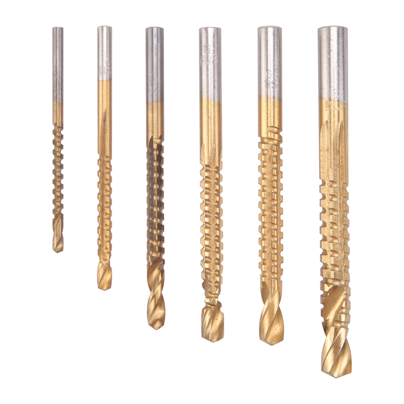 LDI8-6 pcs HSS Milling Drills Set Wood Drill Bits Drill Set for Wood Metal K075