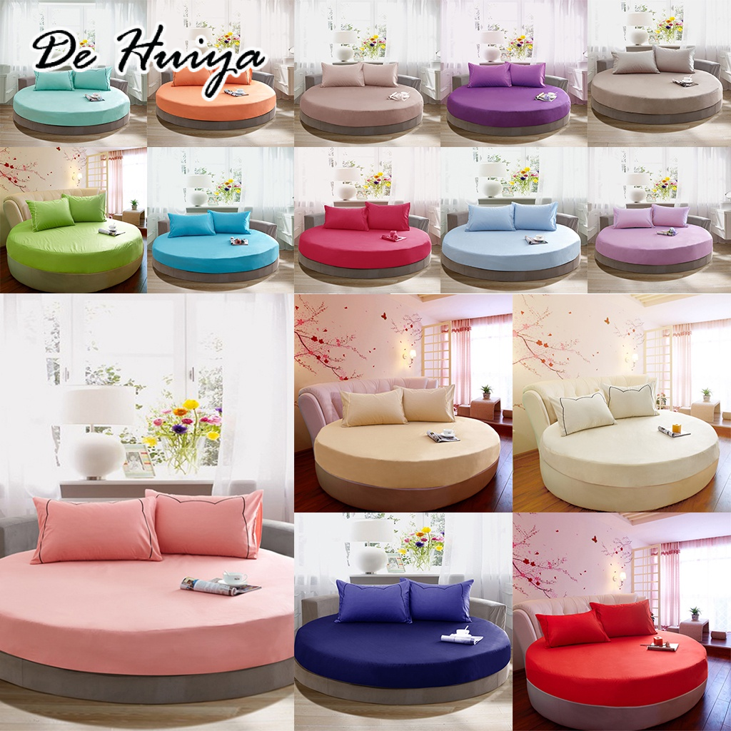 DEHUIYA [Kloware] เตียงผ้าฝ้ายแท้ทรงกลมพร้อมเตียงทอสีขาวขนาด200x200ซม. ราคา 566 บาท*ส่งฟรี