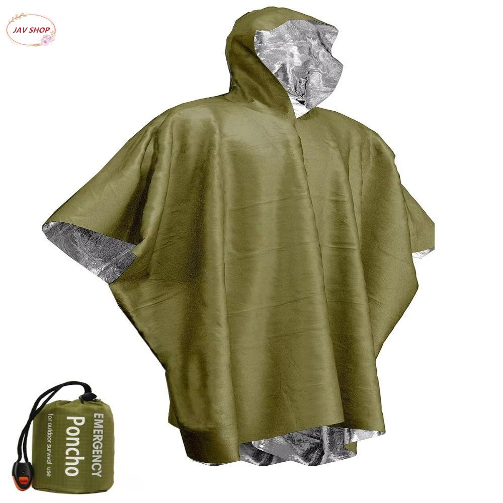 JAV5134 Phim nhôm Áo mưa poncho khẩn cấp Chống nước Thiết bị cắm trại Áo mưa khẩn cấp Sinh Tồn Khẩn Cấp Phản xạ nhiệt Áo mưa chống thấm Cắm trại đi bộ đường dài