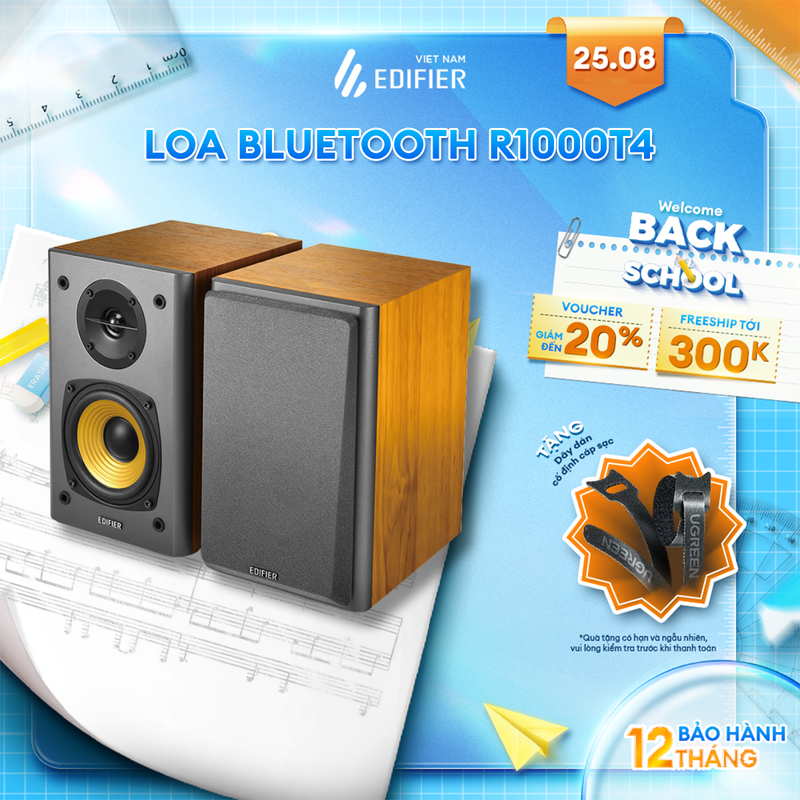 Bộ loa bookshelf hifi cao cấp edifier r1000t4 | tổng công suất 24w | 4" bass driver | bảo hành 12 tháng
