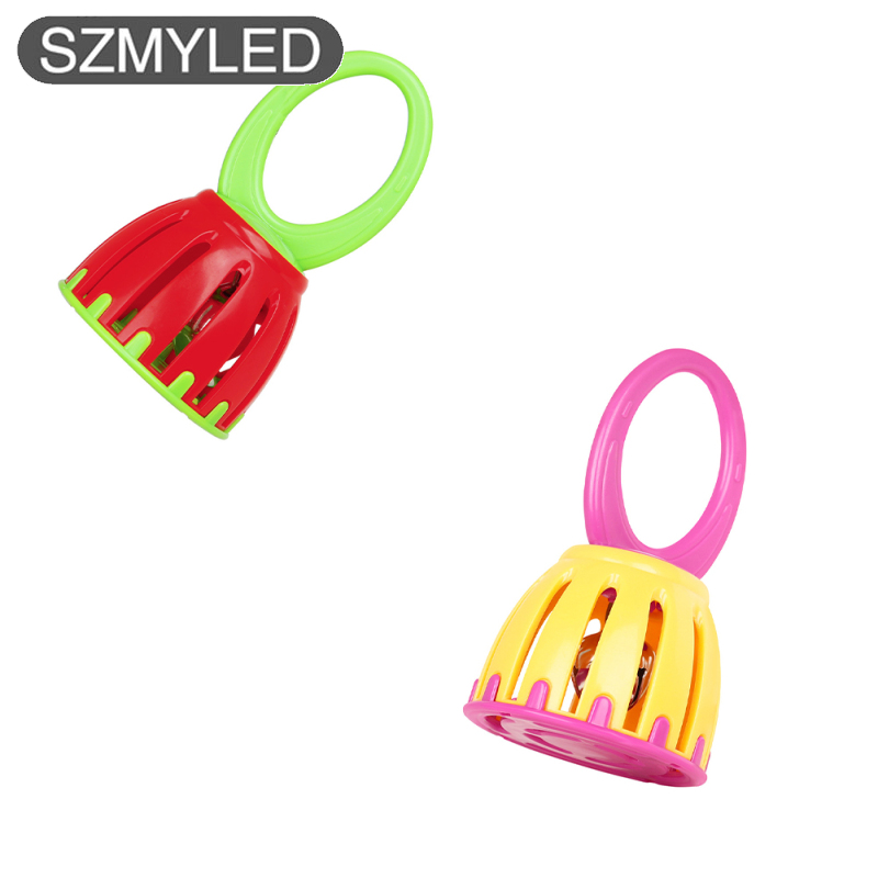 Kids Hand Bells Children Rattle Detachable Handled Cage Bell Healthy Oval Handle Baby Cage Bell Shaker Toy For Early Training