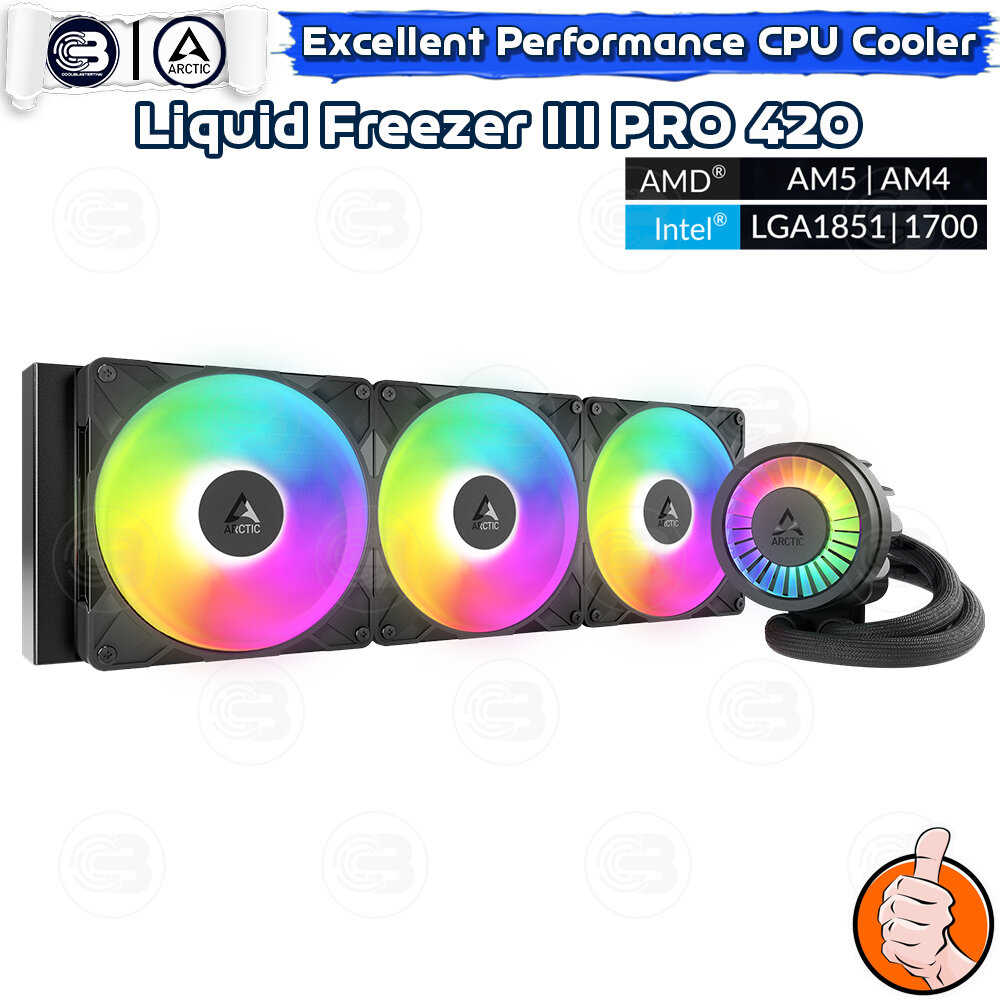 [CoolBlasterThai] ARCTIC LIQUID FREEZER III PRO 420 A-RGB Black (All-In-One CPU Water Cooler) (LGA1851/1700/AM5/AM4) ราคา 5,890 บาท*ส่งฟรี
